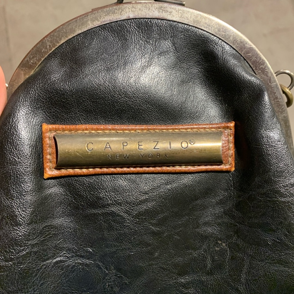 Capezio Black Leather Backpack with Vintage Charm